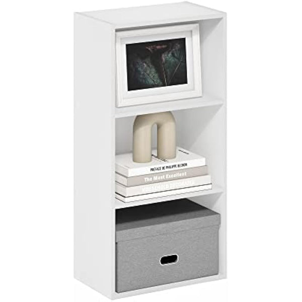 Furinno Luder 3-Tier Open Shelf Bookcase, White