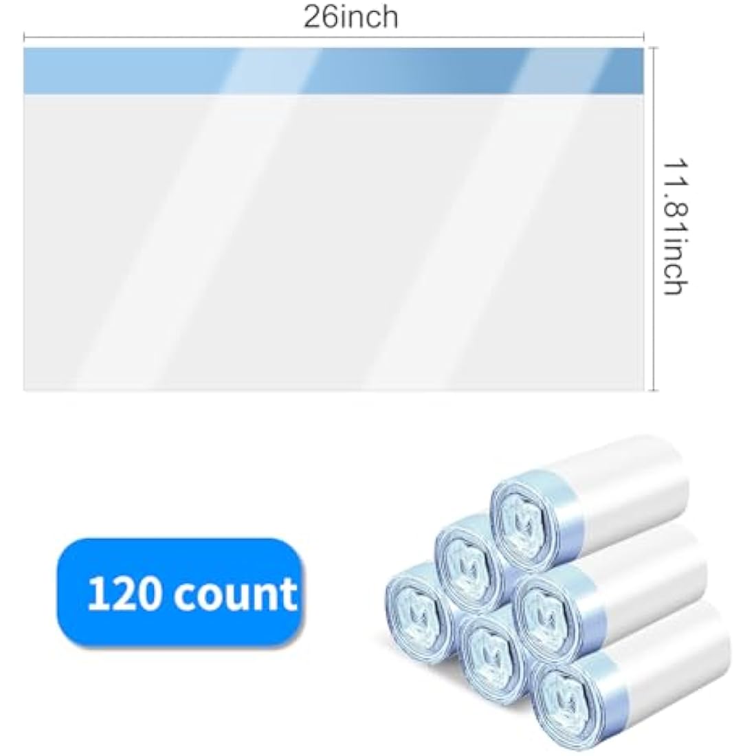 120 Count Extra Large Cat Litter Box Liners, Cat Litter Waste Receptacles Bags for Cleanpethome Self-Cleaning Cat Litter Box