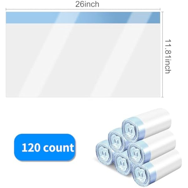 120 Count Extra Large Cat Litter Box Liners, Cat Litter Waste Receptacles Bags for Cleanpethome Self-Cleaning Cat Litter Box