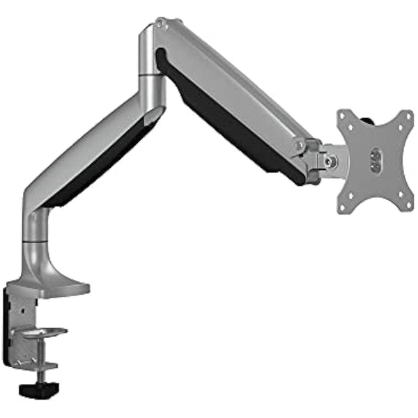 ICY BOX Monitor Mount for 1 Monitor up to 32 Inches (up to 9 kg, VESA 75 x 75/100 x 100), 2 Mounting Options, Swivel and Tilt, Cable Management, Ergonomic, Silver