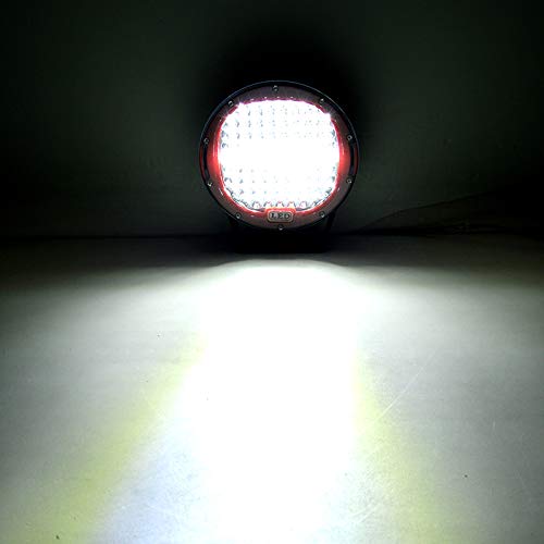 RIGIDON 2 Pcs Black Case Round Led Work Light, 9 inch 294W Spot Beam, 12V 24V Driving Lights Lamp Headlight for Car Off road Boat Truck 4x4 SUV ATV Tractors Excavator, 6000K White, Fog Lamp