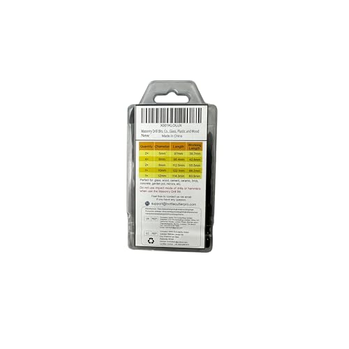 Masonry Drill Bit, Professional Masonry Drill Bit Set (10PCS) for Concrete/Glass/Brick/Cement/Tile/Wood/Etc, Industrial Strength Carbide Drill Bits Tip, 5/32"-1/2"