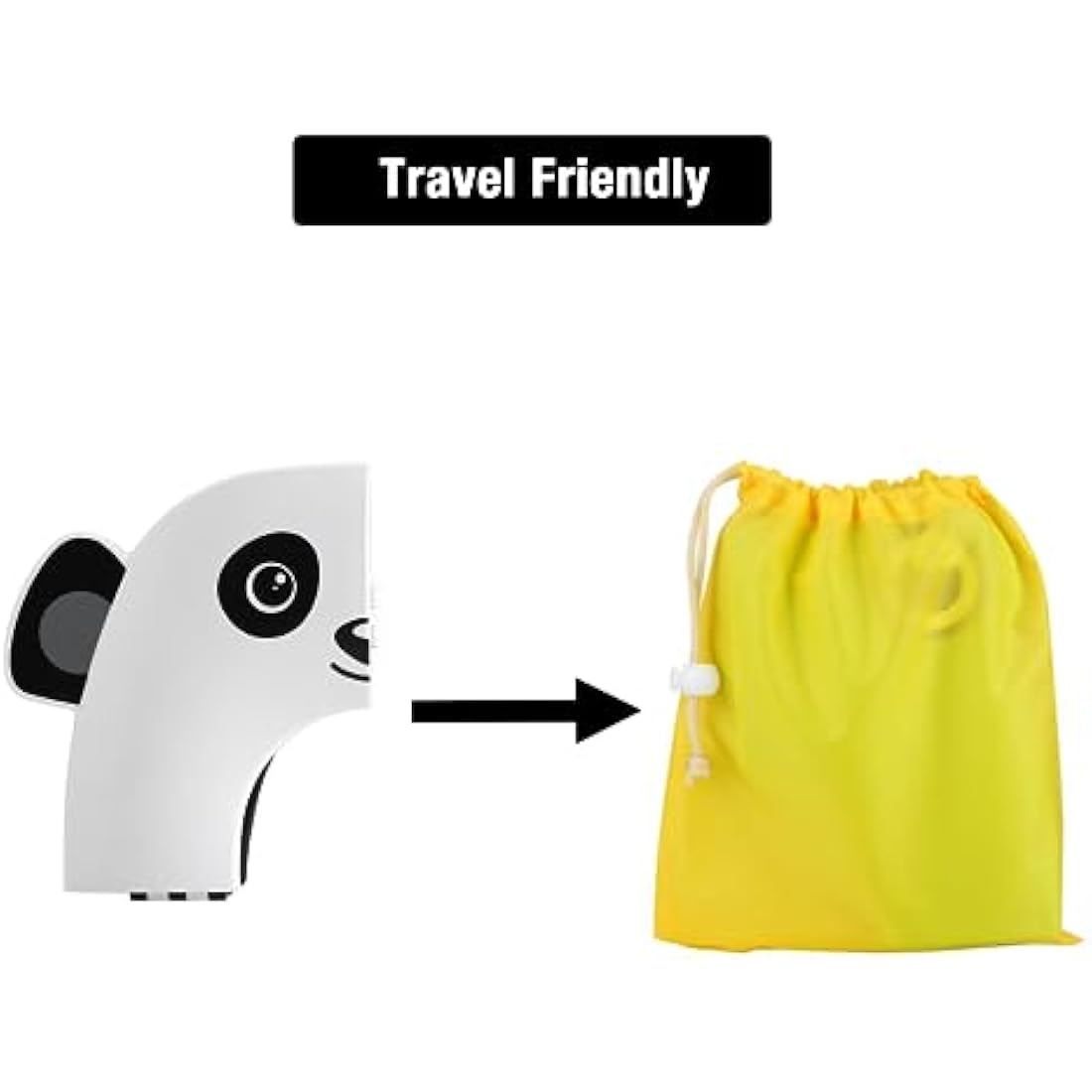 PandaEar Toilet Seat Cover | Folding Travel Toilet Seat for Children and Potty Training | Portable Silicone Toilet Seat for Toddlers, Boys & Girls with Non-Slip Silicone Pads -Panda