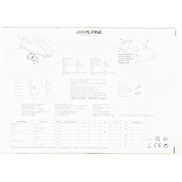 Alpine SXE 4625 S Car Loudspeaker, 60W, black