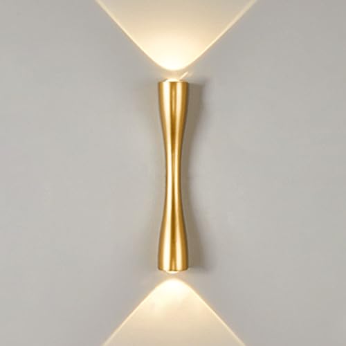 KRUIHAN LED Up and Down Wall Lights Modern Gold Wall Lamp Metal Wall Sconce Lights Indoor Wall Lighting LED Lights for Bedroom,Beside,Living