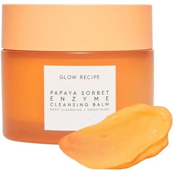 Glow Recipe Papaya Enzyme Cleansing Balm Makeup Remover - Gentle Exfoliator, Makeup Melting Balm & Face Cleanser for Women - Exfoliating Face Wash to Even Skin Tone & Lock-in Facial Hydration (3.38oz)
