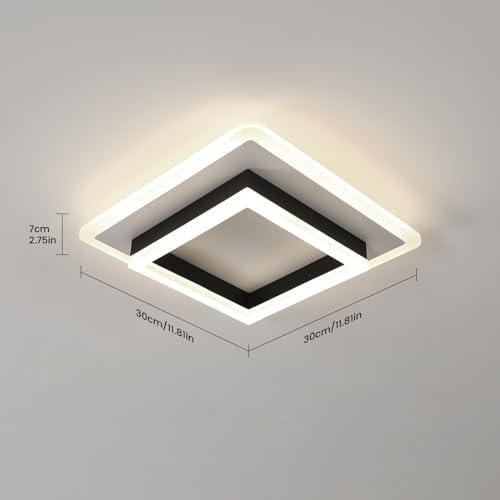 DELIPOP Ceiling Light Modern, 30W Square LED Ceiling Lamp, Acrylic Ceiling Lights for Living Room Kitchen Bedroom Hallway, Natural Light 4500K, Dia 30cm