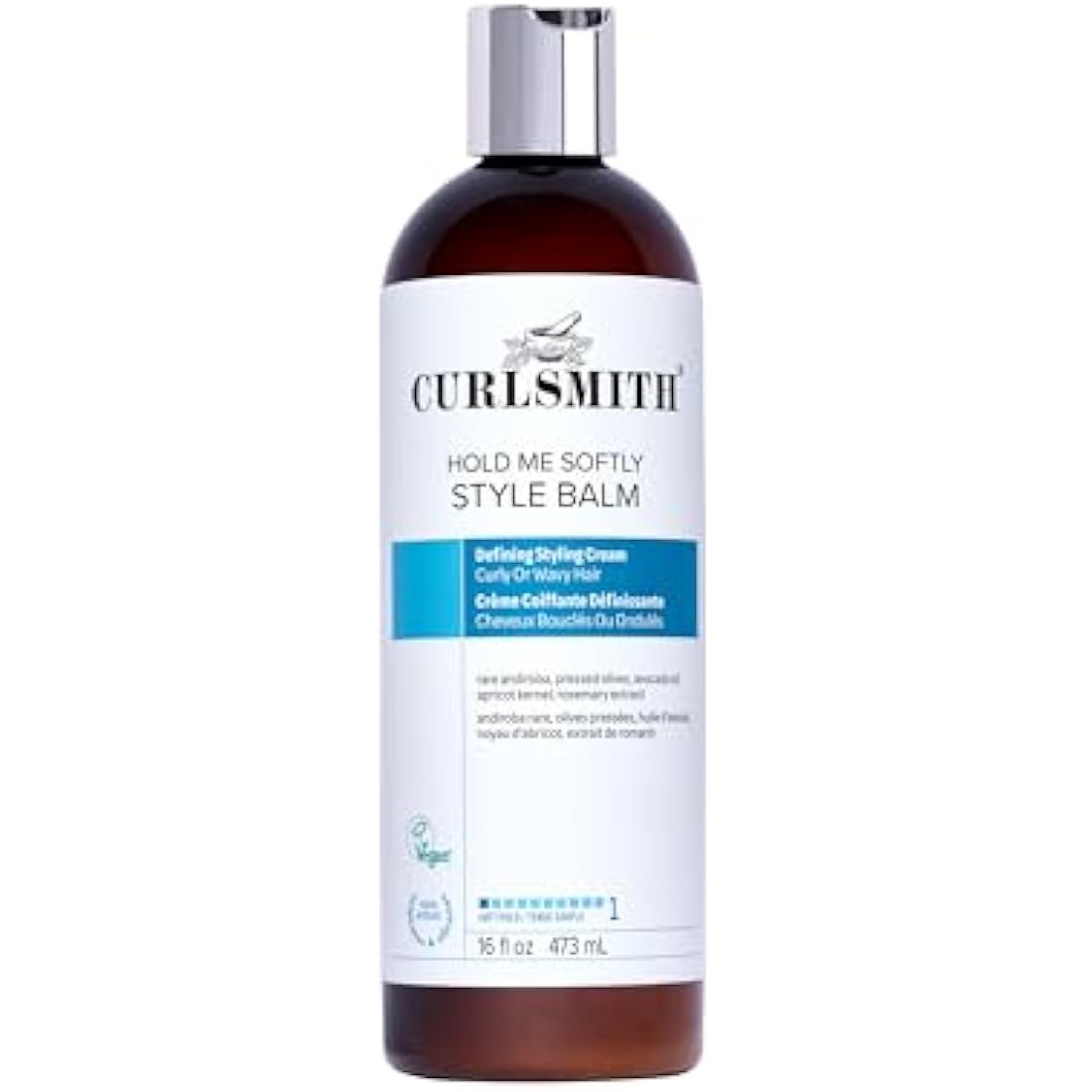 Curlsmith - Hold Me Softly Style Balm - Vegan Soft Hold Styling Cream for Wavy and Curly Hair, Natural Look (474ml)