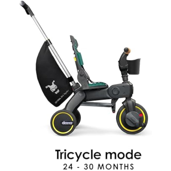 DOONA Liki Baby Trike S5 - Deluxe Foldable Toddler Tricycle with parent handle for ages 10 Months to 3 Years - Racing Green