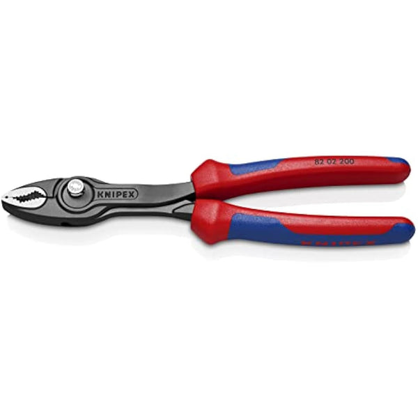 KNIPEX 82 02 200 TwinGrip front and side gripping pliers with comfort handles grey atramentized 200 mm