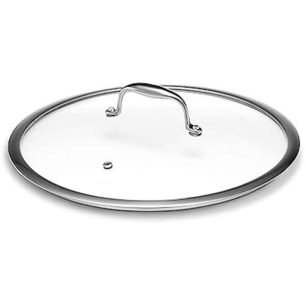 HexClad Tempered Glass Lid, 30 cm, Designed for HexClad Hybrid Cookware, Steam Vented, Dishwasher Safe