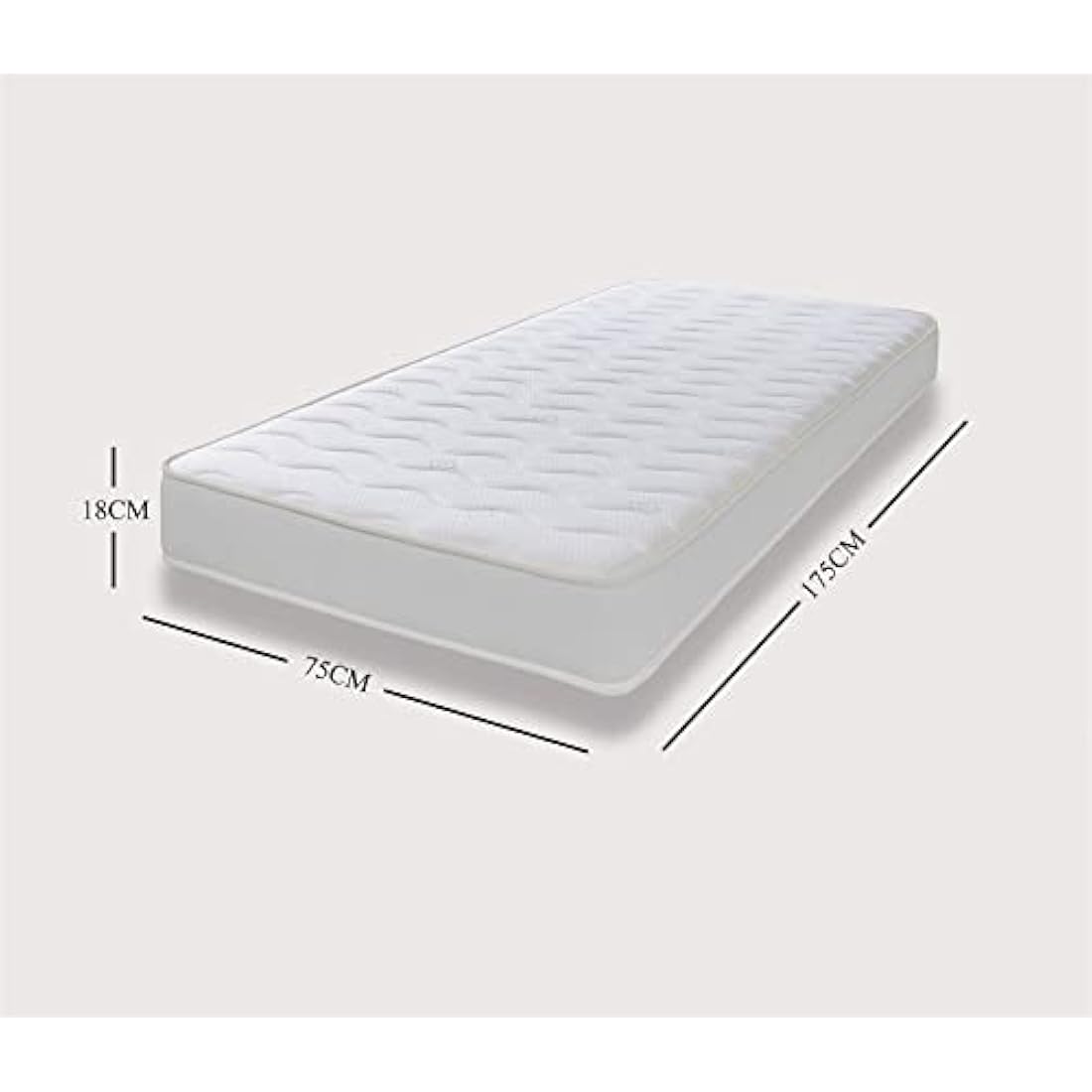 eXtreme comfort ltd Cooltouch Colours White Wave Hybrid Memory Foam & Pinna-Coil Innerspring Mattress With White Border 18cms Deep, Shorty 75cmx175cm