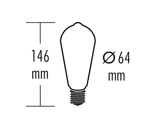 greenandco E27 ST64 LED Vintage Fflament Bulb 5W Replaces 35W 400lm 2000K Extra Warm White 360 230V, no Flicker, not dimmable, 8-Pack