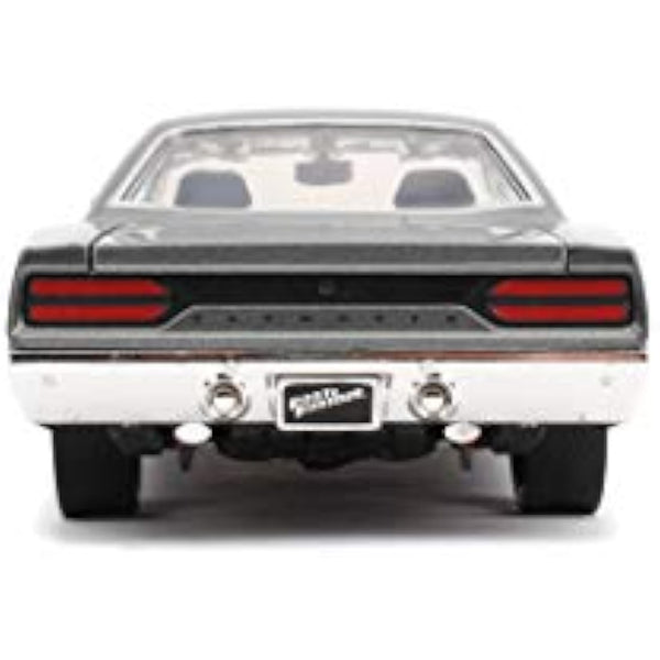 Jada Toys 253203054 Fast & Furious Dom's 1970 Plymouth Road Runner Car Tuning Model 1:24 Opening Doors Bonnet Boot wheel Grey