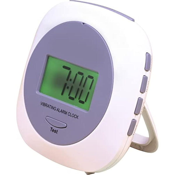 Aidapt Vibration Alarm Clock.Hearing Impaired,Deaf,Shift Workers, Don't Disturb Partner,LCD Display,Under Pillow using Strap with Clip,Built in Stand for Desk Mount,Snooze Function,Built in Back Light