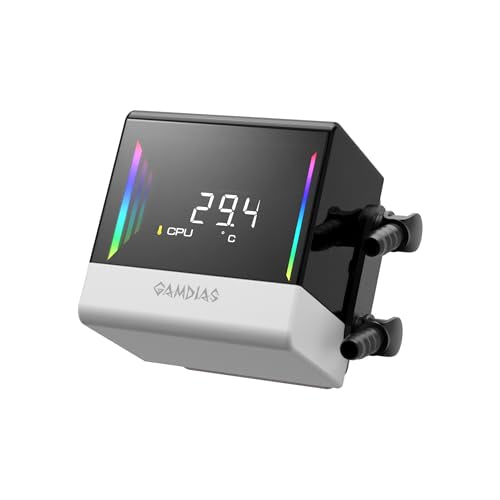 GAMDIAS CHIONE E4 240mm AIO Liquid CPU Cooler, Real-Time Digital Display Patented PWM Pump, 2 x 120mm Easy Cable Management Daisy Chained Fans w/ ARGB Sync, Intel LGA 1851/1700/1200；AMD AM5/AM4, Black