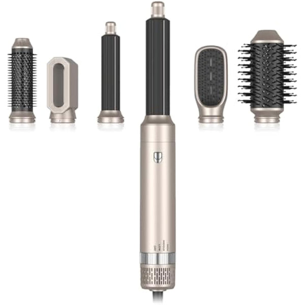 TAHSHINE 6 in 1 Auto Wrap Hairstyler,Hot Air Brush for Hair Styling, Automatic Electric Hair Blow Dryer Brush Set with Detachable Heads Comb for Straightening Voluming,Ionic Care Frizz Free