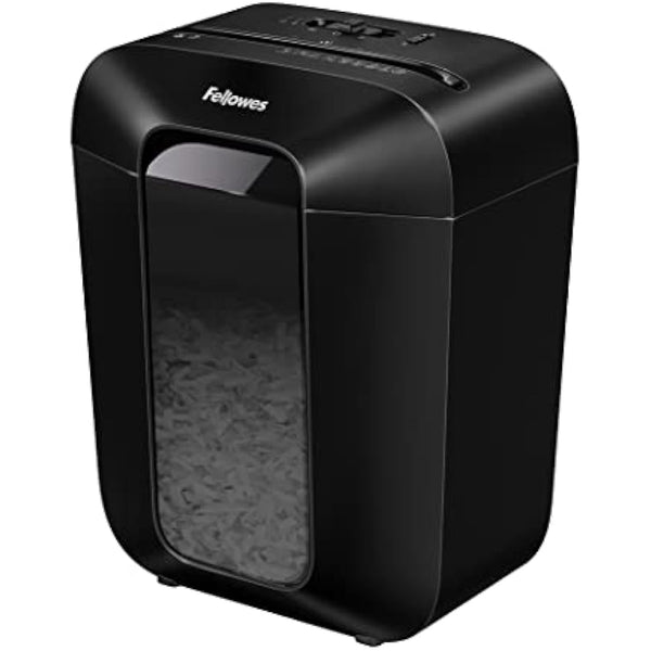 Fellowes Paper Shredder for Home Office Use - 9 Sheet Cross Cut Shredders Home Use - Shredder with 17L Bin & Safety Lock - Powershred LX50 - Shreds 31 Sheets in One Minute - High Security P4 - Black