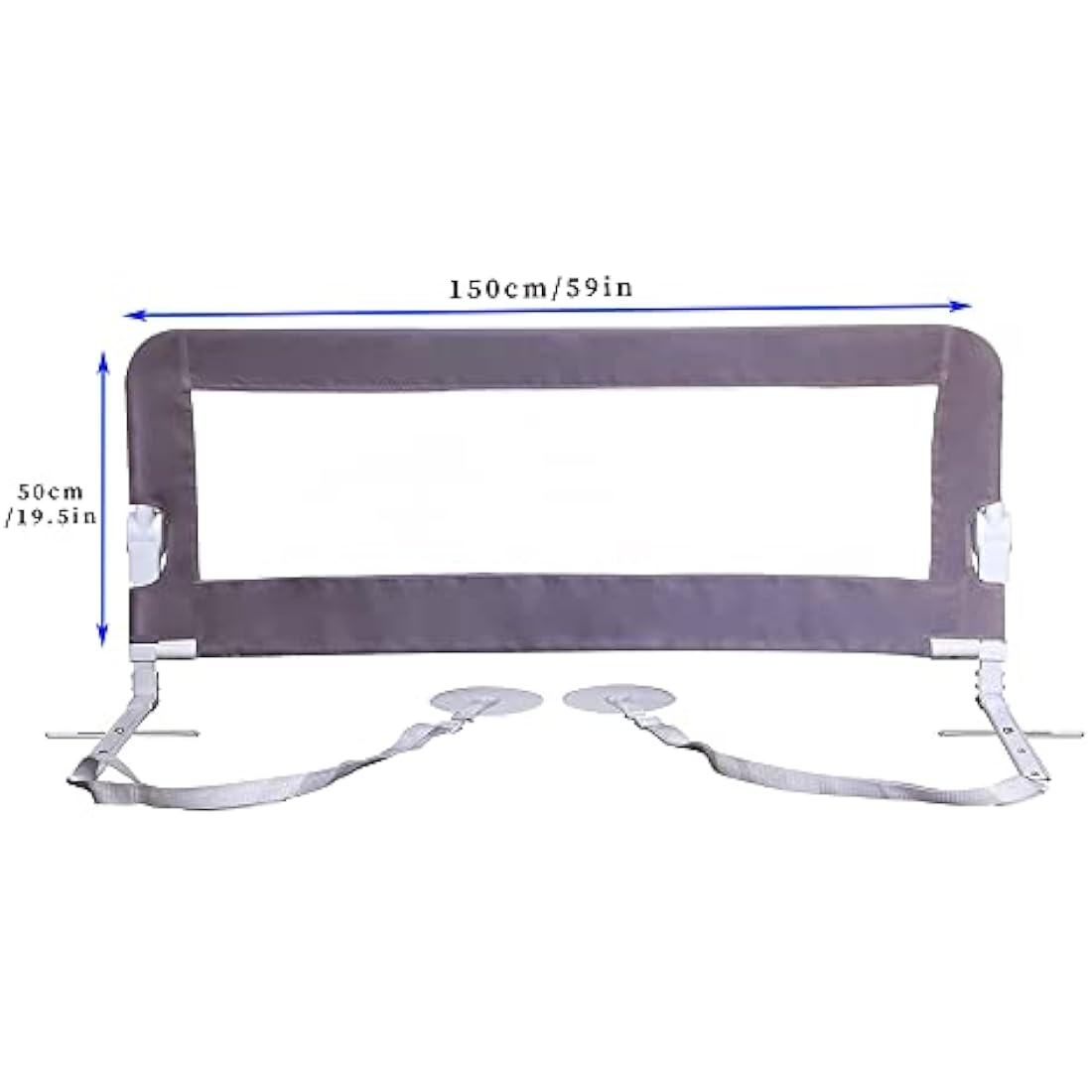 Dreambaby Nicole Bed Guard Rail for Toddlers - Extra Wide 150cm & 50cm Tall - Easy Assembly, Washable Cover, Safe Transition from Cot-to-Bed - Fits King Size Beds - Grey