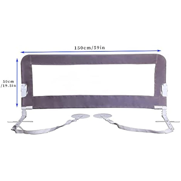 Dreambaby Nicole Bed Guard Rail for Toddlers - Extra Wide 150cm & 50cm Tall - Easy Assembly, Washable Cover, Safe Transition from Cot-to-Bed - Fits King Size Beds - Grey