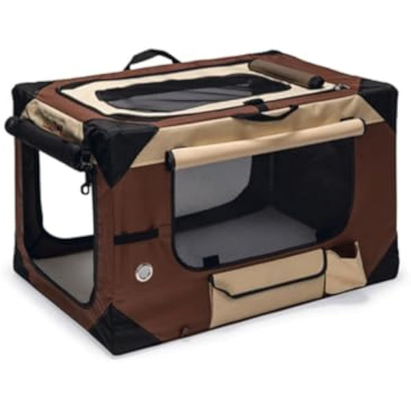 Karlie Flamingo Smart Top de Luxe Travel Box for Dogs, Beige/Brown