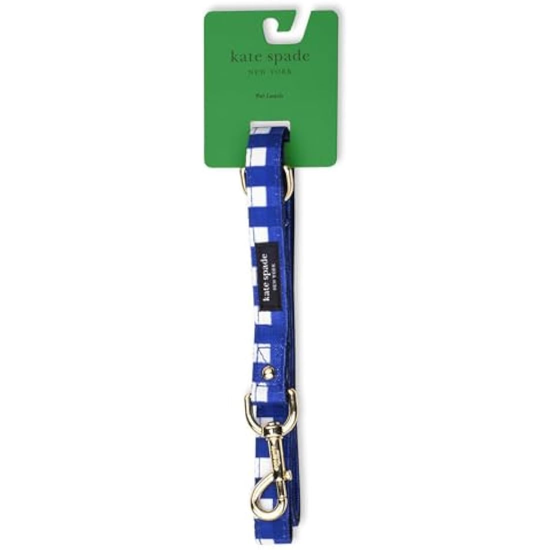 Kate Spade New York 4.5ft Dog Leash, Heavy Duty for Female or Male Dogs, Cute Pet Lead With Gold Metal Hardware, for Small and Medium Breeds (Navy Gingham)