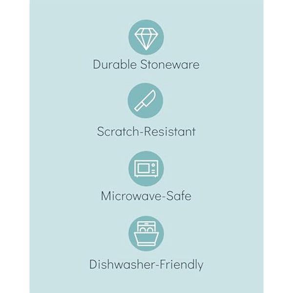 24 Piece Black Dinner Sets for 6 People - Cool Urban Style Stoneware Dinner Set for 6 - Dishwasher & Microwave Safe Plates and Bowls Set for 6 - Dinnerware Sets by Pure Living in Matte Black