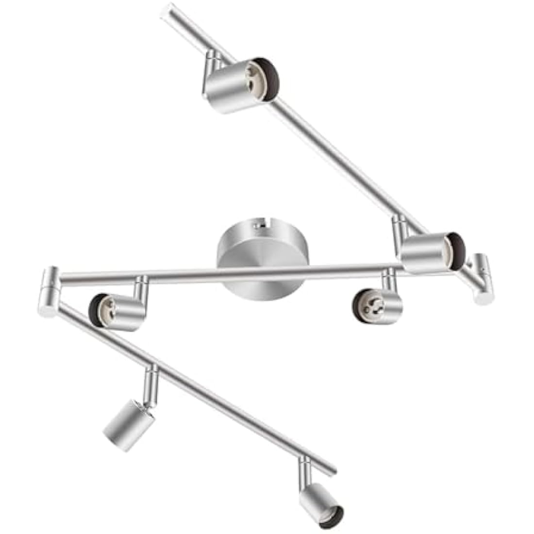 HURYEE Kitchen Lights, 6-Light Ceiling Lighting Kits, Swivelling Ceiling Spotlight for Bedroom, Kitchen and Living Room(GU10 LED Bulbs not Included) (Brush Nickel), TLK6head