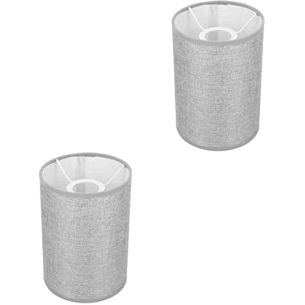 Hoement 2pcs Clip Harp Clip-on for Lampshade Shades Cloth Grey Lamps Style Shade Barrel and Indoor Drum Linen Chandelier Lamp Beige on Handcrafted Small Restaurant Light Finial