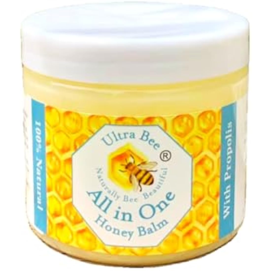 100% Natural All in One Honey Balm, Natural Moisturiser for Sensitive Face, Body, Lips,Tattoo's 200ml