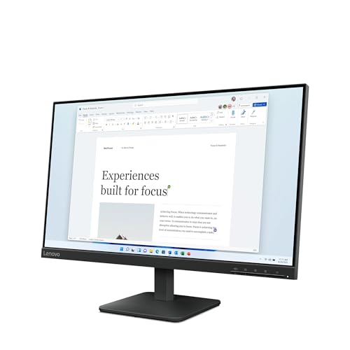 Lenovo L27i-4B 27 Inch PC Monitor | FHD, 1080p, 48-100Hz, IPS, 4ms, VGA and HDMI