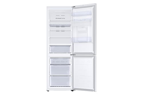 Samsung Classic Fridge Freezer, with Wine Shelf, Features Big Door Bin, All Around Cooling and SpaceMax Technologies, Silver, 7 Series, RB34C652ESA/EU
