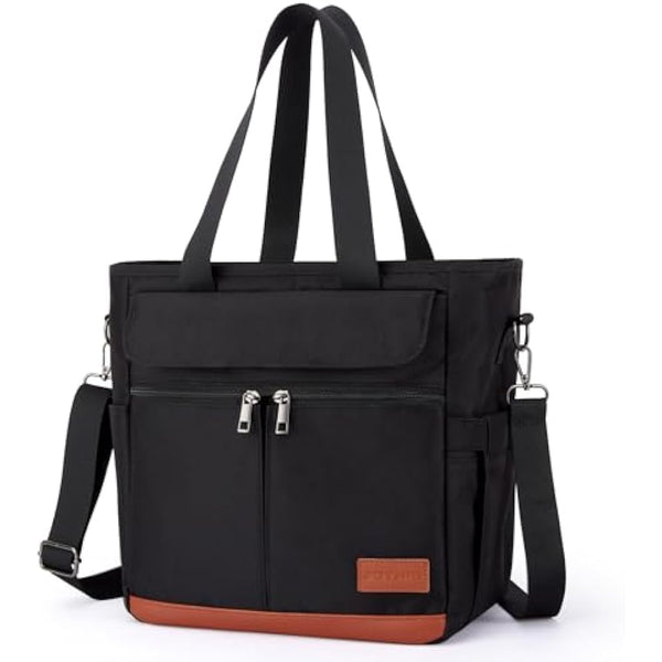 JOYHILL Lunch Bag for Man,Lunch box Bag for Women, Leakproof Insulated Lunch Bag, Lunch Tote with Shoulder Strap, Adult Reusable Lunch Cooler Tote Bags for Work Picnic Camping School Beach, Black