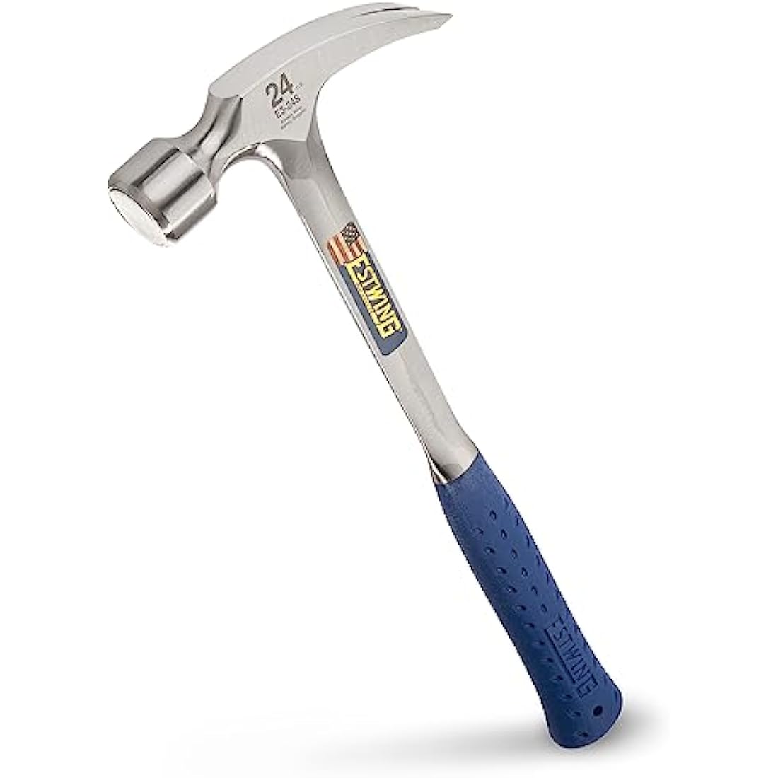 Estwing E3/24S Straight Claw Framing Hammer - Vinyl Grip,Silver,680g (24oz)