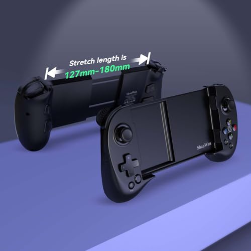 ShanWan Mobile Gaming Controller for Android/iOS, Phone controller for iPhone15, Bluetooth connection, PS Remote Gaming Xbox Cloud Steam Link GeForce NOW MFi Apple Arcade Gaming