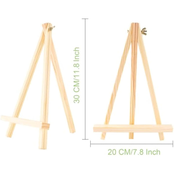 HAKZEON 8 Pack 30 x 20 CM Wooden Tabletop Easel, Mini Easel with Movable Bar, Adjustable Wood Easel Stand for Paintings, Drawings, Framed Photos, Signs