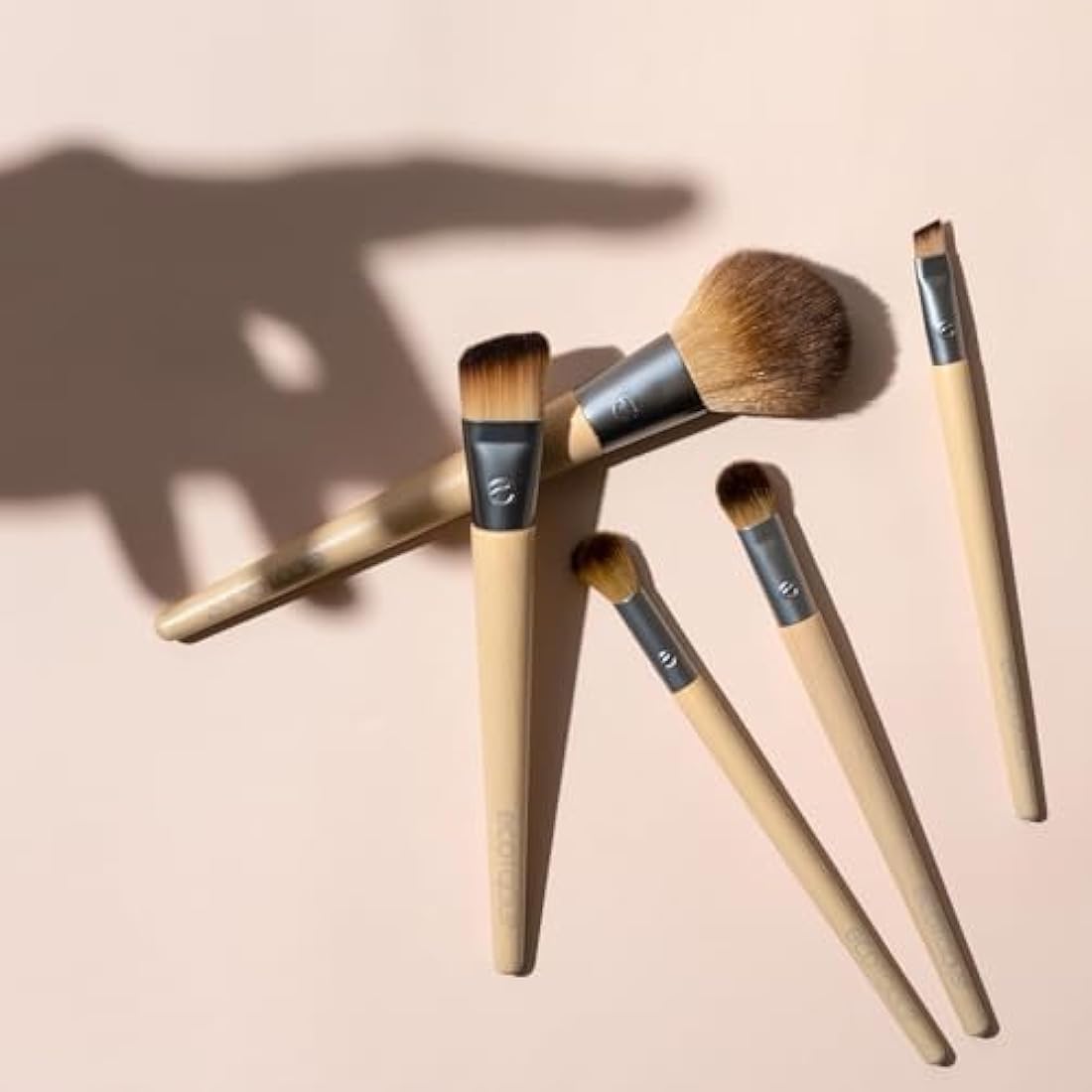 EcoTools 6 Piece Start The Day Beautifully Makeup Brush Set, Makeup Brushes For Eyeshadow, Blush, Concealer, & Foundation Application, Eco-Friendly, Synthetic Hair, Vegan & Cruelty-Free