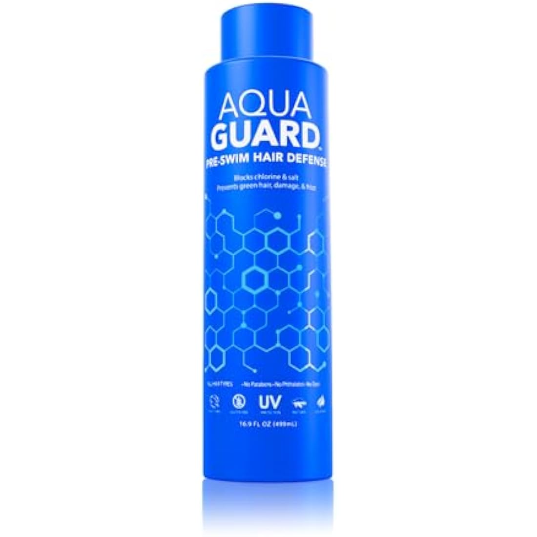 AquaGuard Pre-Swim Hair Defense | Prevents Chlorine Damage + Softens Hair | Color Safe, Great Smelling | Made in California | 16.9 oz