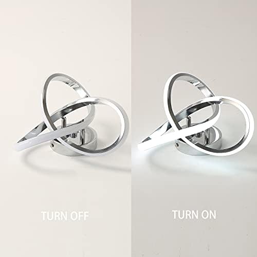 HOUZEE Ceiling Lamp Small Elegant Unique Silver Ceiling Light Fixture for Aisle Entrance LED Ceiling Lights for Hallway Cold White Light 22W