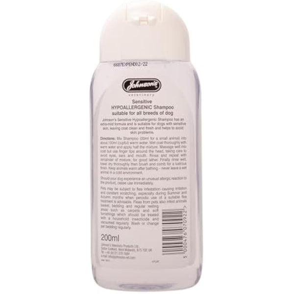 Johnsons Vet Hypo-Allergenic Shampoo, 200 ml, transparent