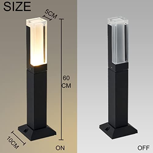 ZTWLEED 2 Pieces LED Outdoor Street Light,6W Black Outdoor Light Cube,Warm White 4000K IP65 Waterproof,60CM LED Outdoor Lighting for Paths Patio Garden Lawn Driveway Yard AC220V