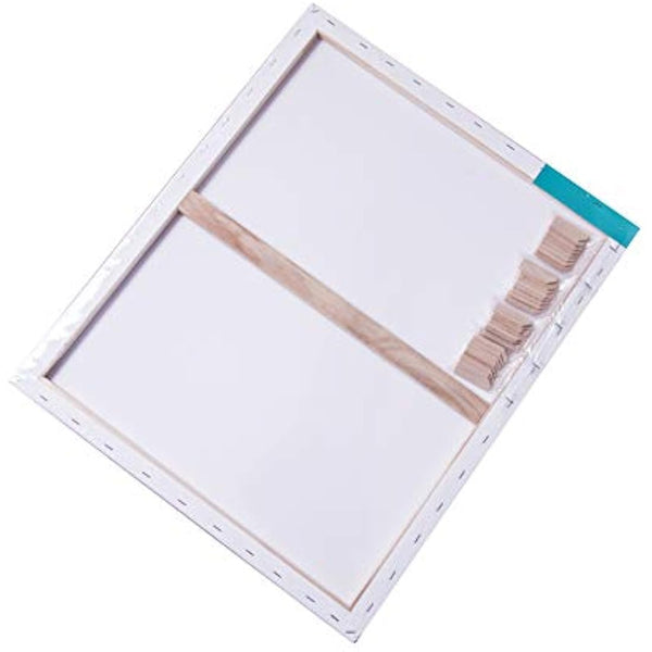 Exerz 50x60cm Pre-Stretched Canvas 4pk - 1.7cm Artist Framed Canvas Blank/ 280GSM 100% Cotton/Triple Primed/Acid Free/Medium Grain/Professional Artist Acrylic Paint, Oil Paint