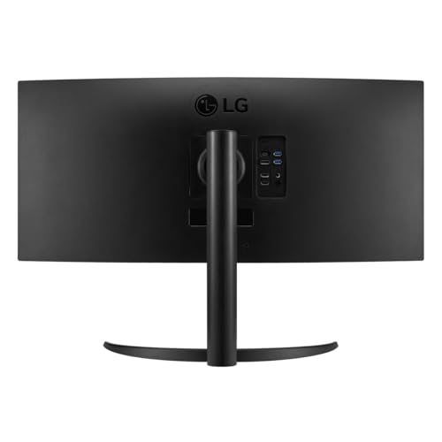 LG Electronics Curved UltraWide Monitor 34WR55QK, 34 inch, 1440p, 100Hz, 5ms Response Time, VA Panel, Smart Energy Saving, USB-C (65W Power Delivery), Displayport, HDMI