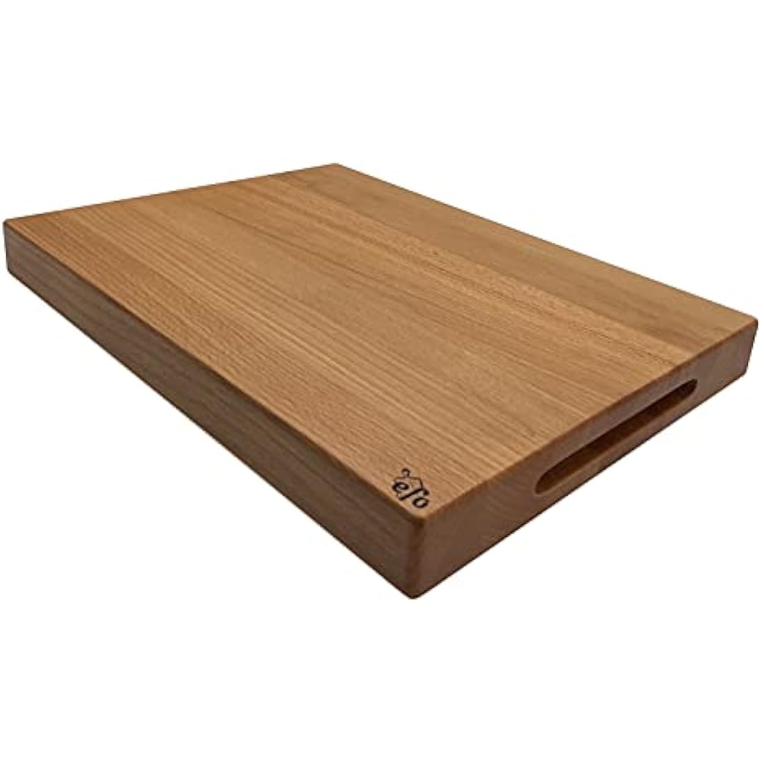 EFO Wooden Chopping Board 40x30x4 cm | Cutting Board with Rounded Edges Made of Beechwood | Kitchen Block for Serving, Slicing and Dicing | Bread Board with Practical Handles | Natural Finish