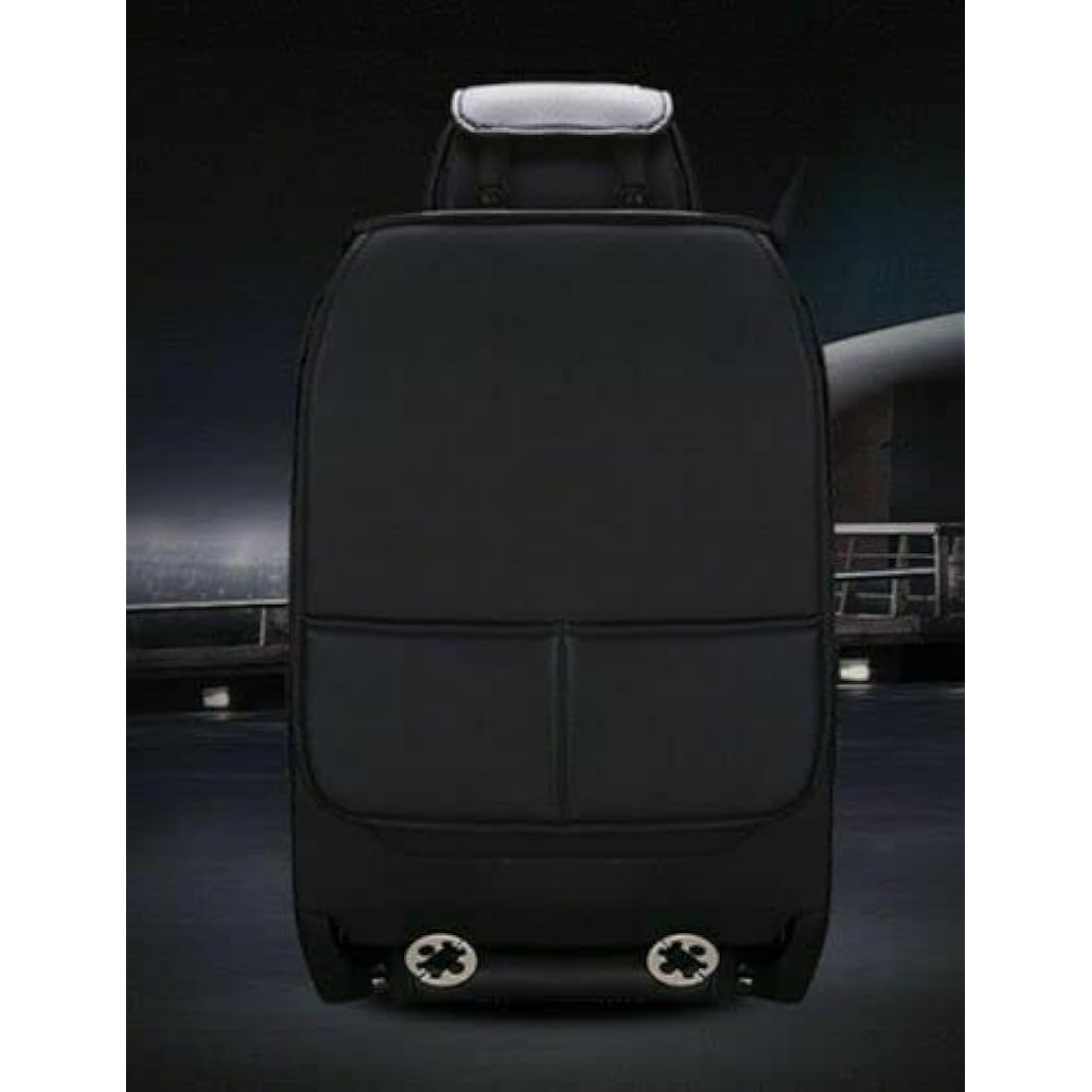 AB1 flexzon Universal Quality Deluxe Black PU Leather Front Car Seat Covers Padded Cushions