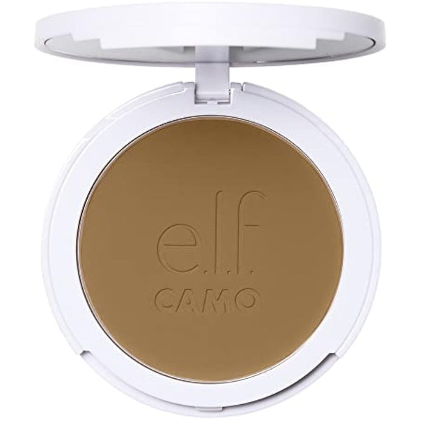 e.l.f. Camo Powder Foundation, Lightweight, Primer-Infused Buildable & Long-Lasting Medium-to-Full Coverage Foundation, Tan 425 N
