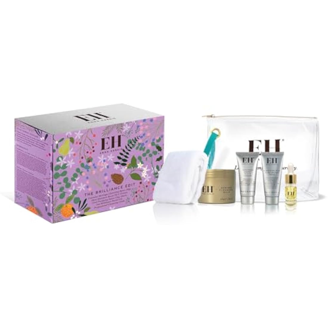 Emma Hardie The Brilliance Edit Gift Set, Featuring 4 Luxurious Skin Care Products & a Cleansing Cloth, Packed in a Convenient Cosmetic Bag, Perfect as Holiday Travel Set, Vegan & Cruelty Free