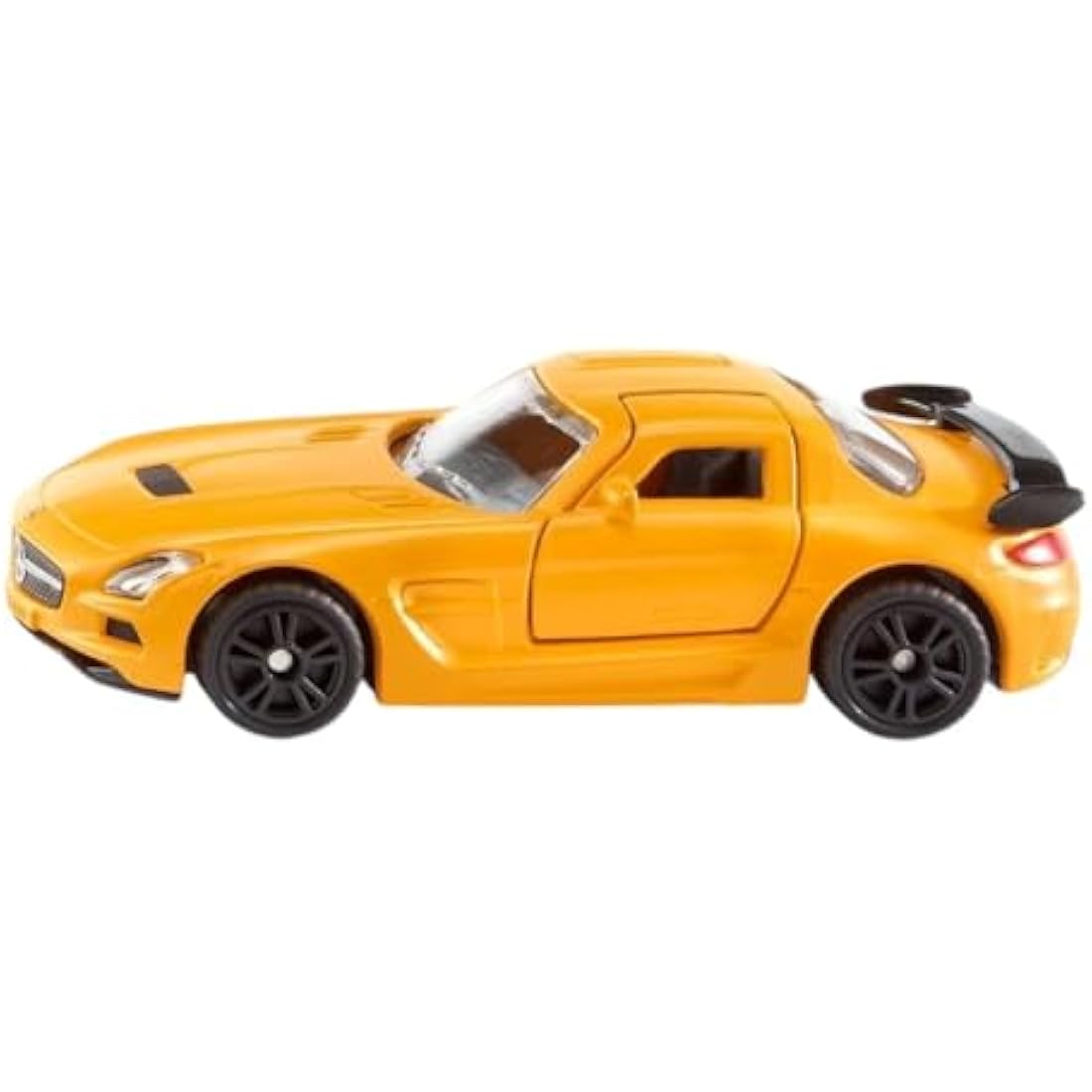 siku 1542, Mercedes-Benz SLS AMG Black Series sports car, Metal,Plastic, Orange, Opening gull-wing doors, Rubberised tyres