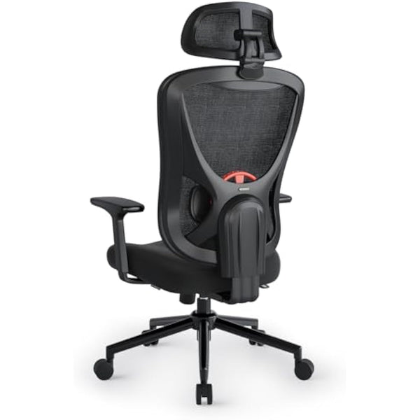 Eucladoceros Ergonomic Office Chair with Adjustable Armrests & Headrest - Lift Up Backrest Desk Chair with 3D Lumbar Support - Tilt 90°-125° - 150KG Weight Capacity - Ideal for Home Office(Black)