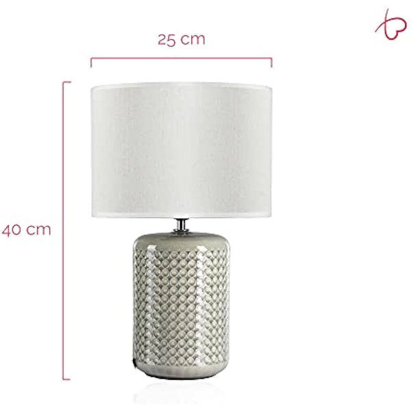 Pauleen 48020 Go for Glow max. 20W for E27 Bedside Table luminaire Green Beige 230V Ceramic/Fabric Without lamp
